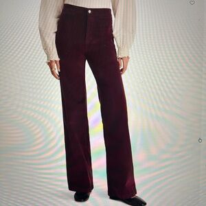 Madewell petite The Wide Leg Pant in cord dark pomegranate